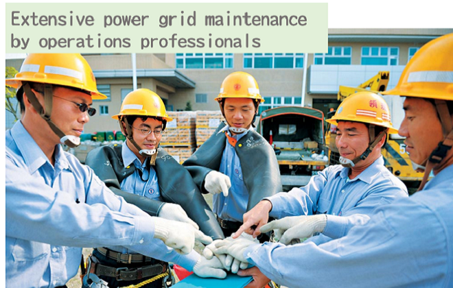 Extensive power grid maintenance by operations professionals